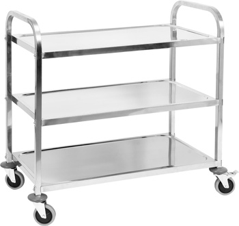Chariot de service en acier inoxydable à 3 étagères pliable | YATO YG-09096