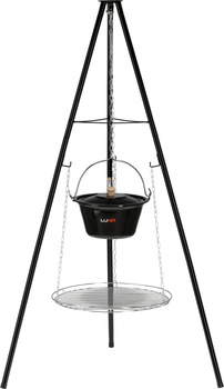 Gril au charbon avec marmite, sur trépied, grille de 49 cm de diamètre | LUND 99933