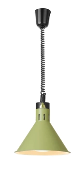 Lampe chauffante suspendue pour plats, conique, vert, 230V/250W | HENDI 273920