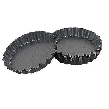 Moule à pâtisserie avec revêtement PTFE, diamètre 12 cm, lot de 4 pièces | CONTACTO 6316/120