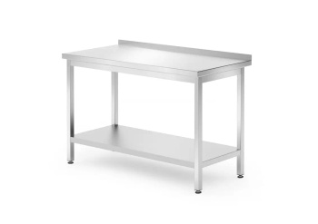 Table de travail adossée avec étagère, 120x70x85 cm | HENDI 812730