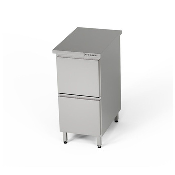 Table de travail en acier inoxydable avec bloc de 2 tiroirs 40x60x85 cm | FORGAST