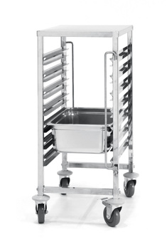 Chariot pliable en acier inoxydable pour plateaux et bacs GN | HENDI 810668