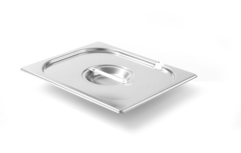 Couvercle en acier pour GN 1/2 KITCHEN LINE avec découpe pour louche | HENDI 806937