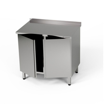 Table de travail en acier inoxydable avec placard 80x60x85 cm | FORGAST