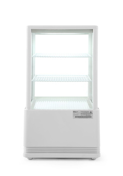 Vitrine réfrigérée 58 l, blanche, LED, dégivrage automatique, 45,2x40,6x81,6 cm | HENDI 233610