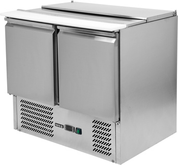 Table réfrigéré 2-portes pour salades avec couvercle inox | YATO YG-05262