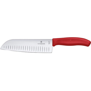 Couteau Santoku Swiss Classic rouge long. lame 17 cm | VICTORINOX 6.8521.17G