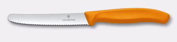 Couteau à tomates Swiss Classic, lame dentelée, orange, long. lame 11 cm | VICTORINOX 6.7839.C1