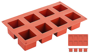 Moule pour biscuits en forme de cube, en silicone, 8 cavités, 5x5x5 cm | CONTACTO 6644/050