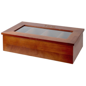 Boîte à thé, bois, brun foncé, 33,5x20x9 cm | APS 11574