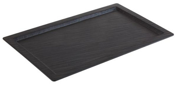 Plateau avec rebord GN 1/1 SLATE, mélamine, noir, 53x32,5x1,5 cm | APS 83981