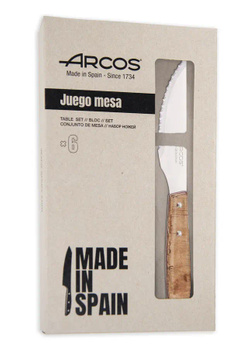 Ensemble de 6 couteaux à steak, FOREST - long. 22 cm, peuplier | ARCOS 372300