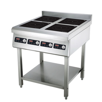 Cuisine à induction 4 foyers sur soubassement, 4x3,5 kW, 400 V | FORGAST FG09037