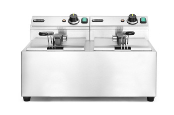 Friteuse électrique à 2 cuves, 2x8 L, 2x3,5 kW, zone froide | HENDI 207307