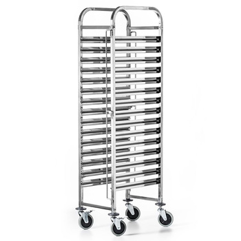 Chariot pliable en acier inoxydable pour le transport de bacs GN | FORGAST FG01101