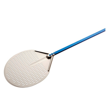 Pelle à pizza ronde, perforée en aluminium anodisé | GI.METAL A-32FX/180