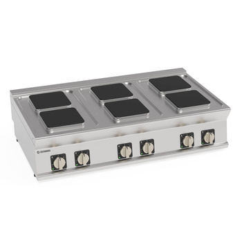 Cuisinière professionnelle électrique de table 6 plaques carrées 22x22 cm | TECNOINOX 716007