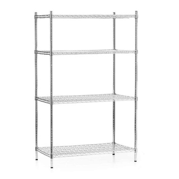Étagère de stockage en acier chromé, 4 étagères, 91x61x180 cm pliable | FORGAST FG15136