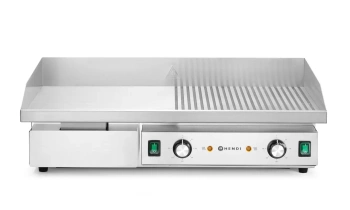 Plaque grill électrique Kitchen Line, 1/2 lisse, 1/2 rainurée, 4,4 kW, 400 V | HENDI 154991