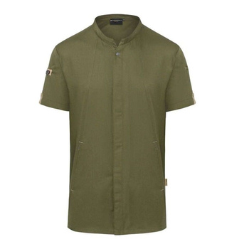 Veste de cuisine Green-Generation à manches courtes vert mousse homme | KARLOWSKY JM 36-79