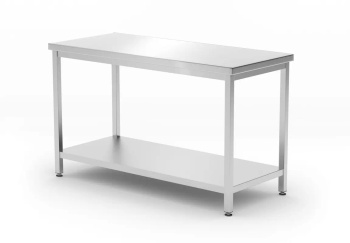 Table de travail centrale avec étagère, 120x60x85 cm | HENDI 817179