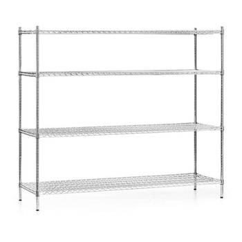 Étagère de stockage en acier chromé, 4 étagères, pliante 182x61x180 cm | FORGAST FG15140