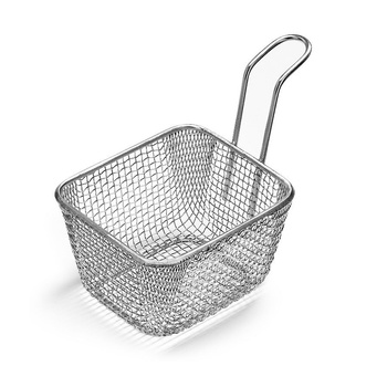Panier de service pour finger food, 10,5x9x6,5 cm, acier inoxydable | FORGAST FG11519