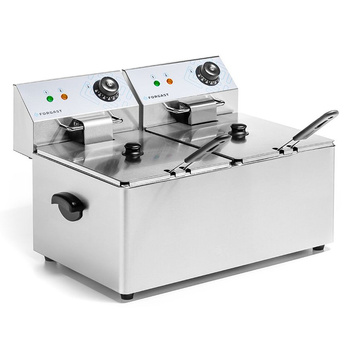 Friteuse électrique à 2 cuves 2x8 L, 2x3,2 kW, 230 V | FORGAST FG09028