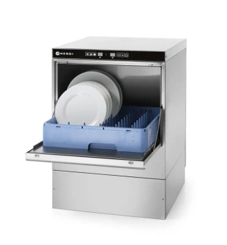 Lave-vaisselle professionnel avec doseur de détergent et pompe de vidange, panier 50x50 cm, 3,6 kW, 230 V | HENDI 237540
