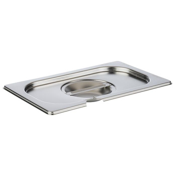 Couvercle en acier pour GN 1/4 avec découpe pour cuillère | APS 81492