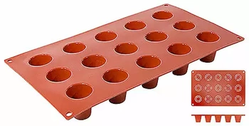 Moule pour desserts Dariol, cône, 15 cavités, 3,5x3,8 cm, en silicone | CONTACTO 6633/315
