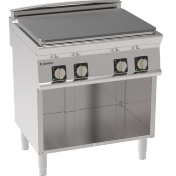Cuisinière électrique plaque pleine avec soubassement ouvert | TECNOINOX 716024