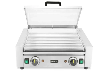 Réchauffeur à rouleaux pour hot-dogs, bi-zone avec couvercle, 11 rouleaux, 0,98 kW, 230 V | HENDI 268650