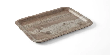 Plateau de service avec stratifié en mélamine, antidérapant, bois foncé | AMERBOX 508923