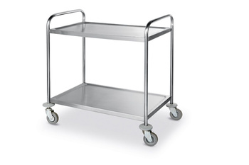 Chariot de service en acier inoxydable à 2 étagères pliable | HENDI 810002