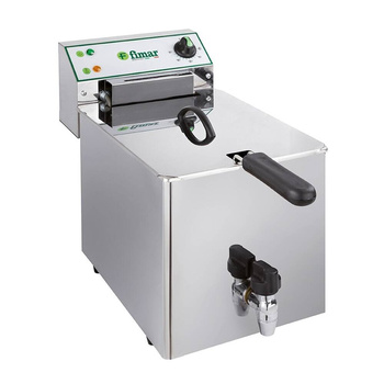 Friteuse électrique avec robinet 10 L, zone froide, 6 kW, 400 V | FIMAR FR10RN040T