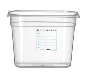 Récipient GN 1/4 prof. 20 cm en polypropylène HACCP | HENDI 880357
