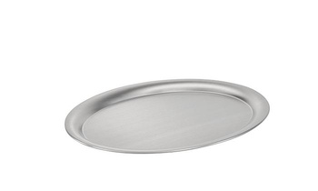 Plateau KAFFEEHAUS ovale, poli, mat, en acier inoxydable, 29x22x0,5 cm | APS 30113