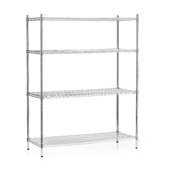 Étagère de stockage en acier chromé, 4 étagères, 122x61x180 cm pliable | FORGAST FG15138