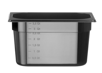 Bac GN 1/4 prof. 15 cm en polycarbonate noir | HENDI 862612