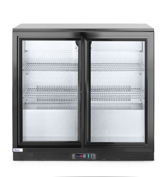 Réfrigérateur de bar pour boissons 2-portes 228 l, aluminium, tôle noire | ARKTIC 233917