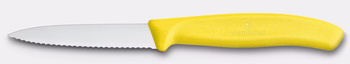 Couteau à légumes et fruits Swiss Classic, lame dentelée, jaune, long. lame 8 cm | VICTORINOX 6.7638.C1