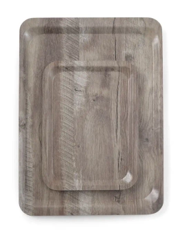 Plateau de service avec stratifié en mélamine, antidérapant, bois foncé | AMERBOX 508954