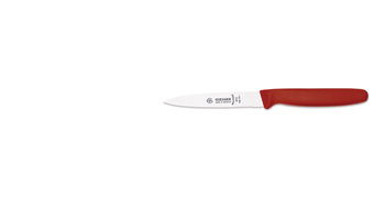 Couteau à éplucher à bord ondulé - 10 cm, rouge | GIESSER MESSER 8315 wsp 10 r