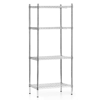 Étagère de stockage en acier chromé, 4 étagères, 61x45,5x180 cm pliable | FORGAST FG15131