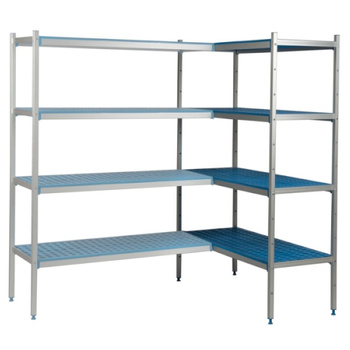 Étagère d’angle à 5 tablettes prof. 50 cm 1PD-55+5P-155+10UM | ALUSHELF 50379