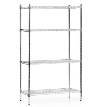 Étagère de stockage en acier chromé, 4 étagères, 91x45,5x180 cm pliable | FORGAST FG15132
