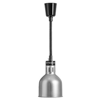 Lampe chauffante pour plats argentée, cylindrique, 0,25 kW, réglage de hauteur 60-180 cm | FORGAST FG03342