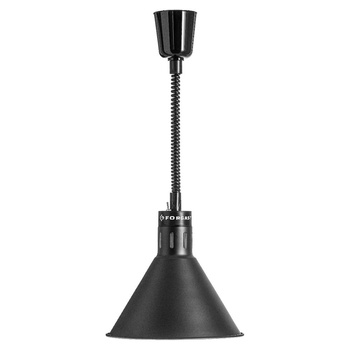 Lampe chauffante pour plats noire, conique, 0,25 kW, réglage de hauteur 60-180 cm | FORGAST FG03344